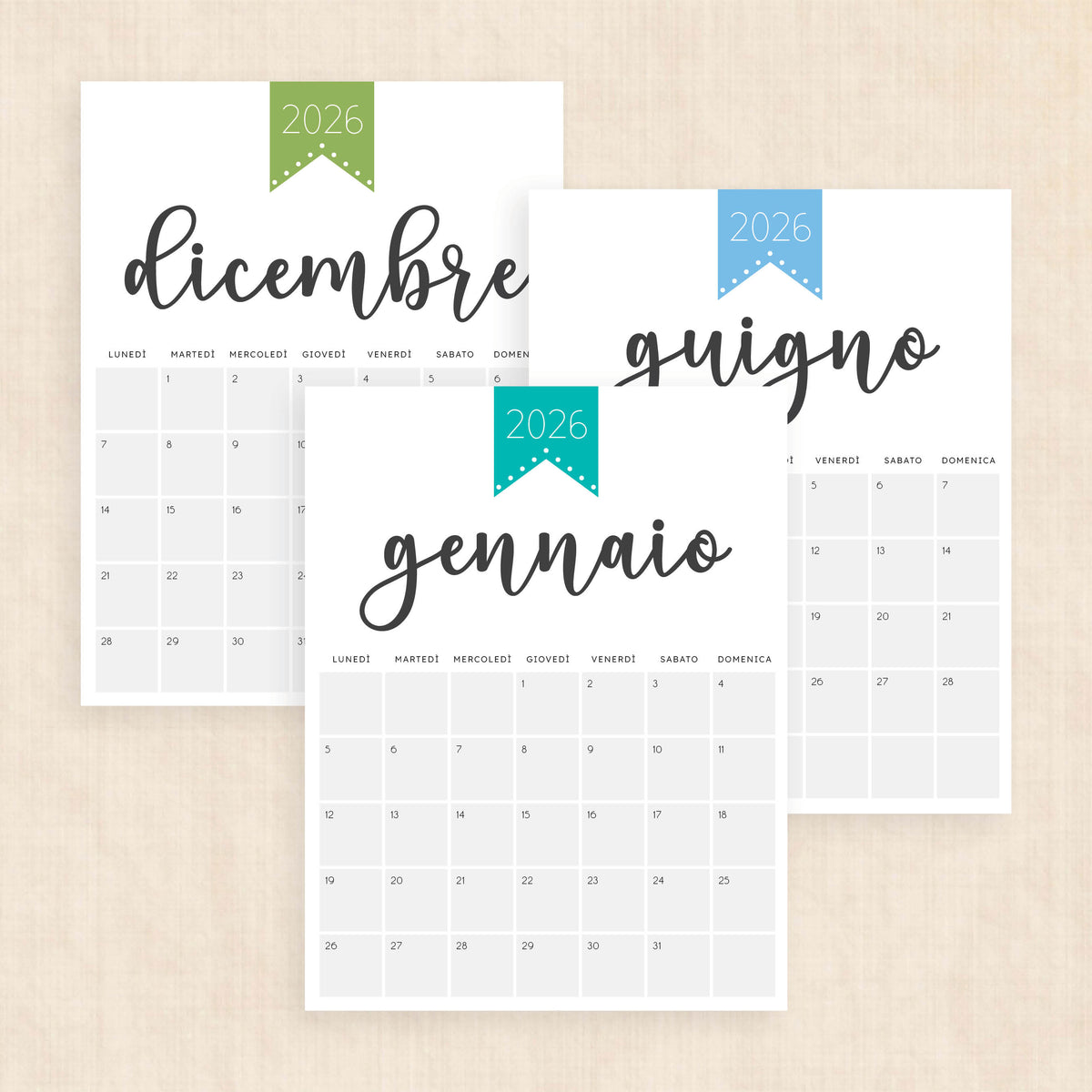 Calendario 2026 da stampare