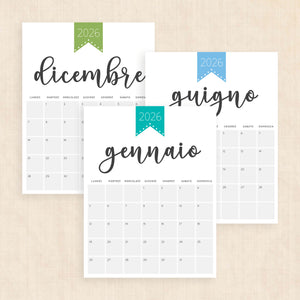 Calendario 2026 da stampare