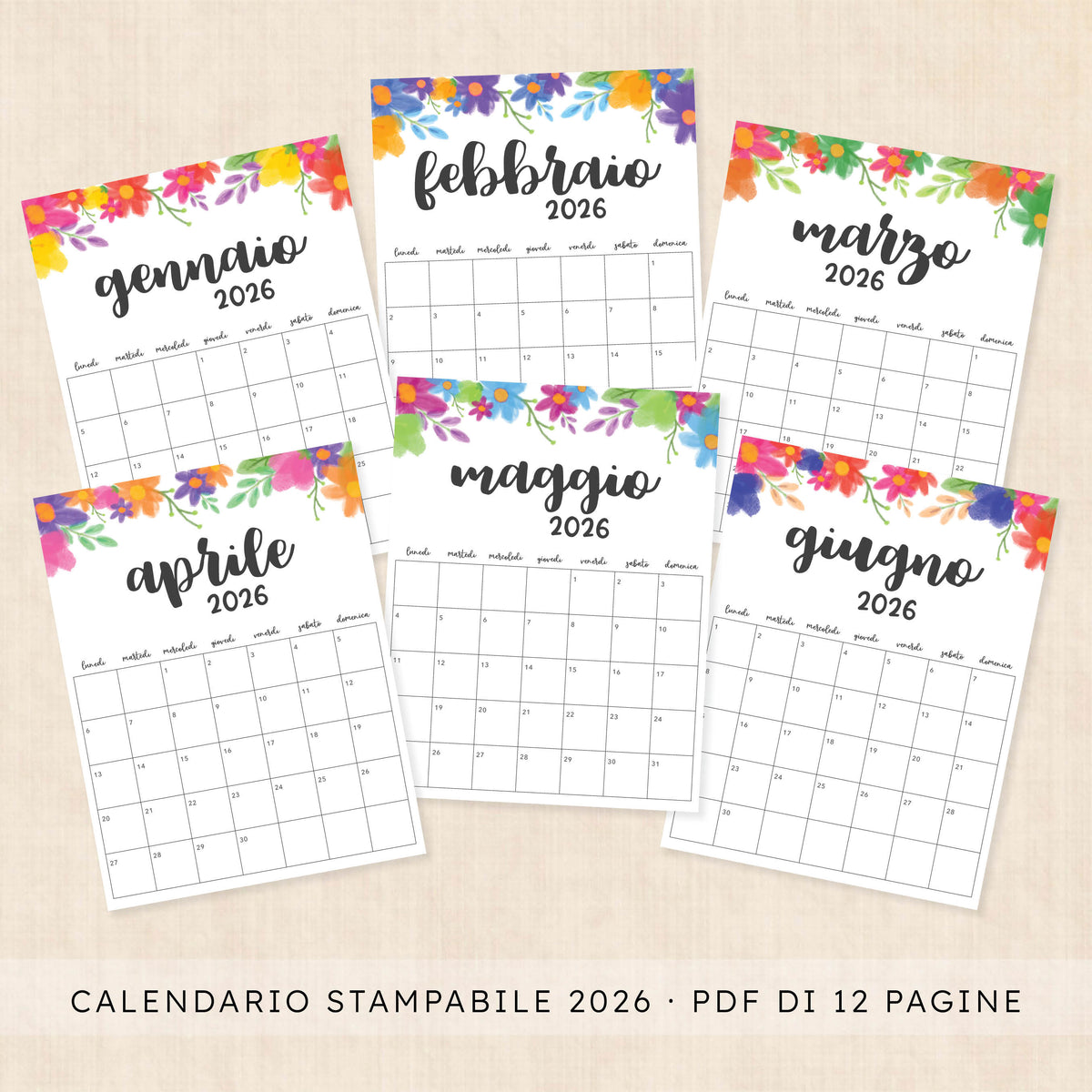 Calendario 2026 da stampare