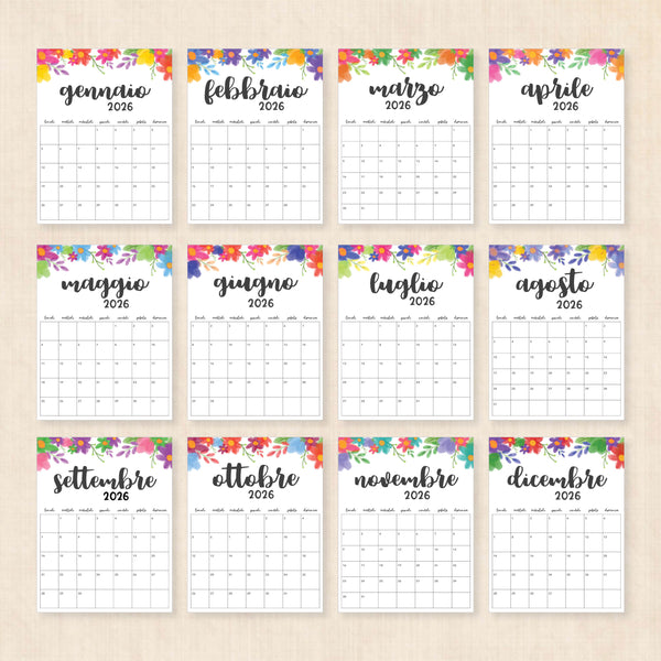 Calendario 2026 da stampare