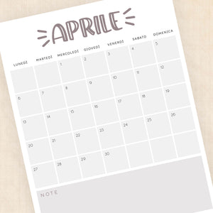 Calendario 2026 da stampare