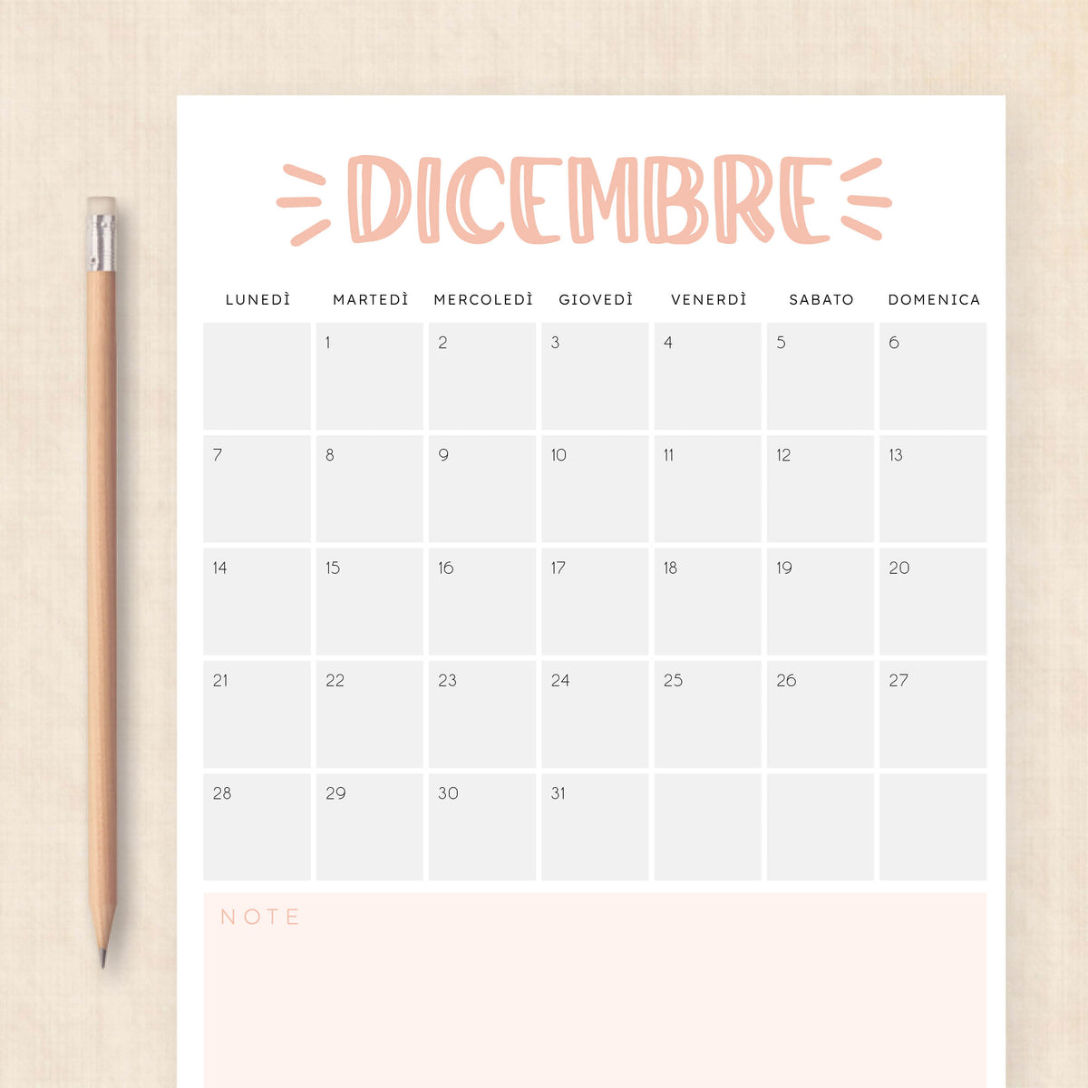 Calendario 2026 da stampare