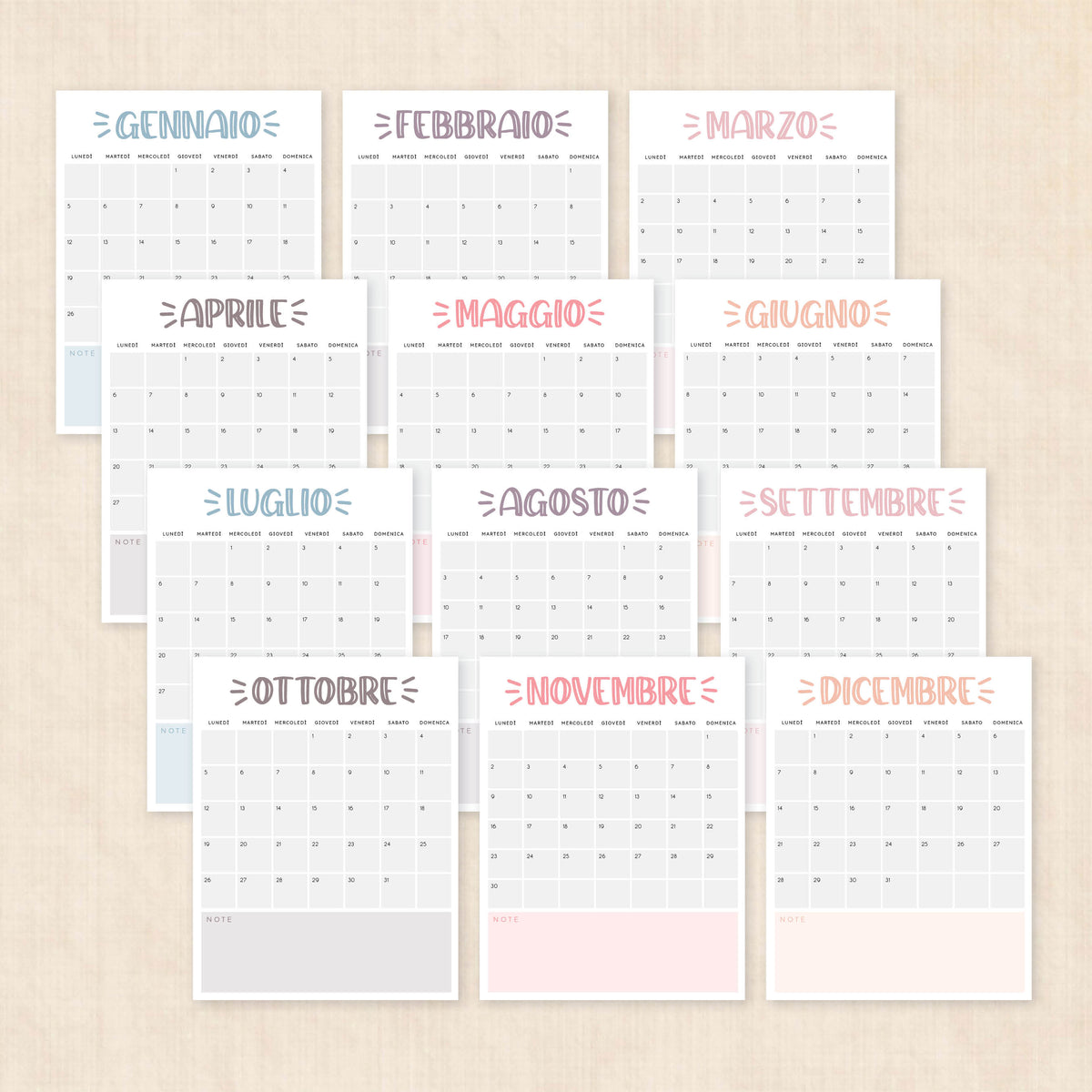 Calendario 2026 da stampare