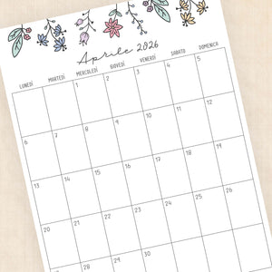 Calendario 2026 da stampare