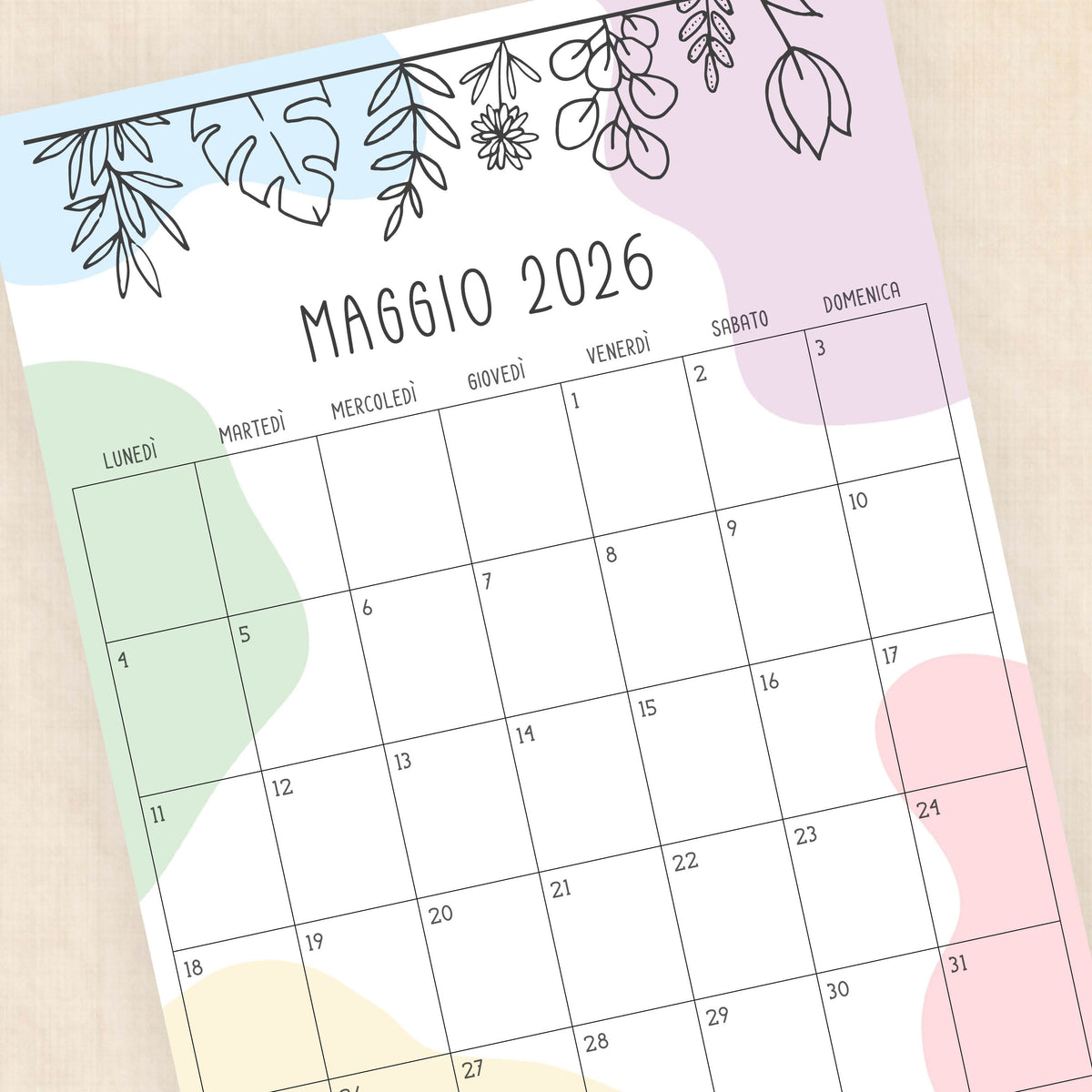 Calendario 2026 da stampare