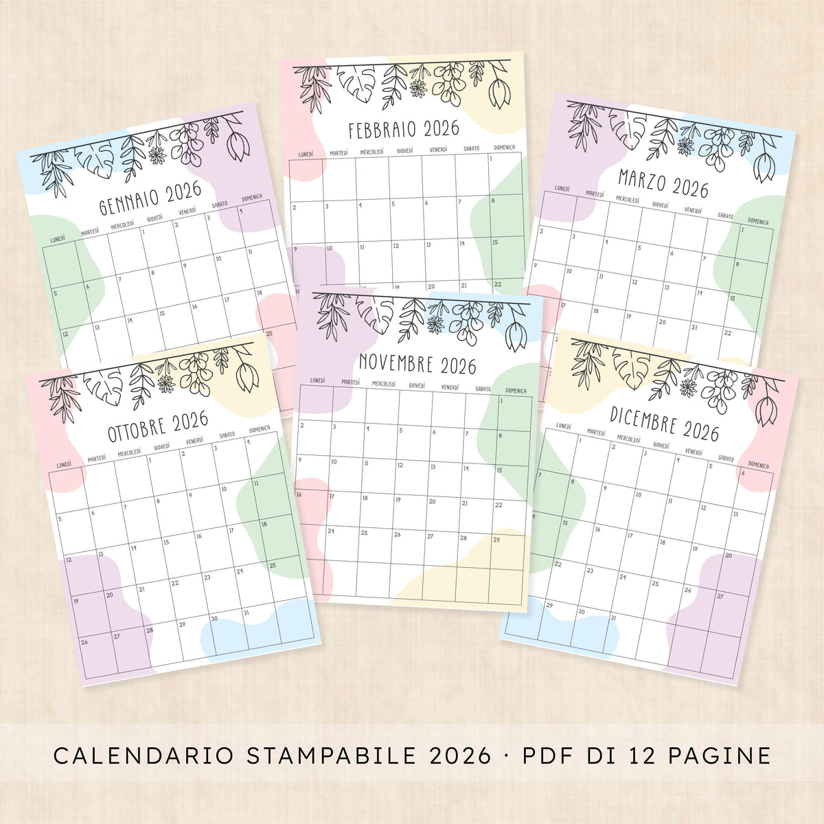 Calendario 2026 da stampare