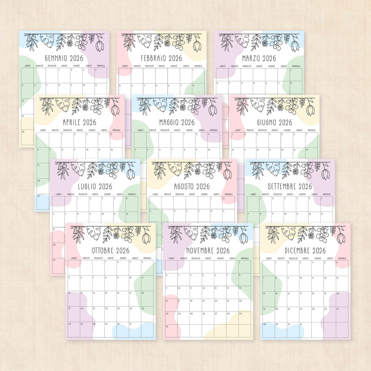 Calendario 2026 da stampare