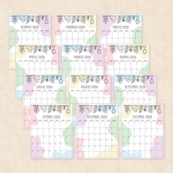 Calendario 2026 da stampare
