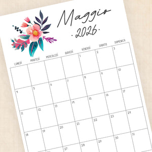 Calendario 2026 da stampare