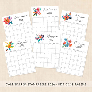 Calendario 2026 da stampare