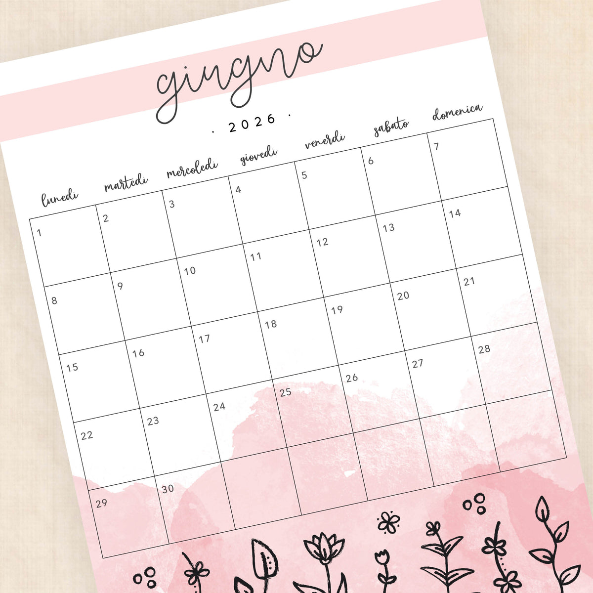 Calendario 2026 da stampare