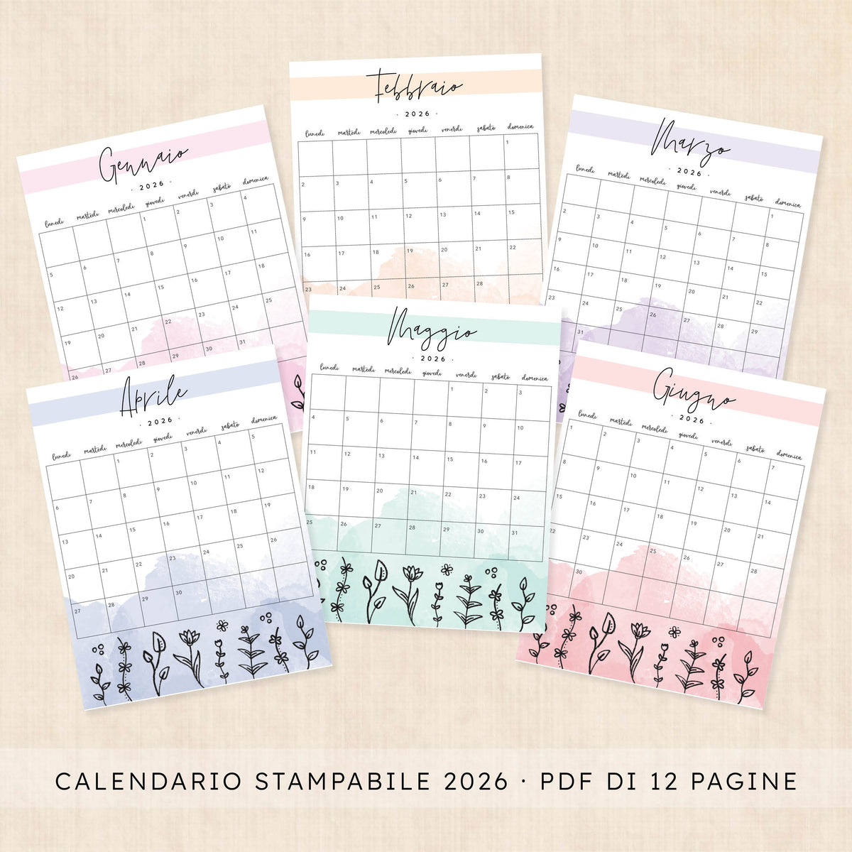 Calendario 2026 da stampare