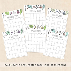 Calendario 2026 da stampare