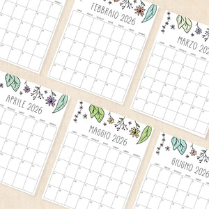 Calendario 2026 da stampare