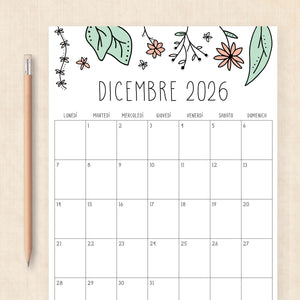 Calendario 2026 da stampare