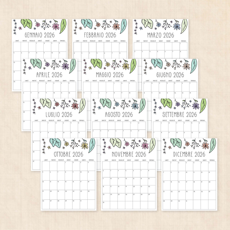 Calendario 2026 Da Stampare Modelli PDF calendario-2026-da-stampare-modelli-pdf