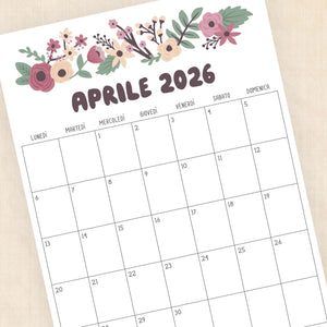 Calendario 2026 da stampare