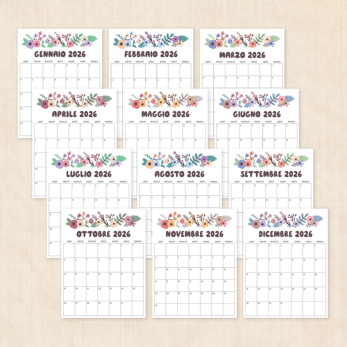 Calendario 2026 da stampare