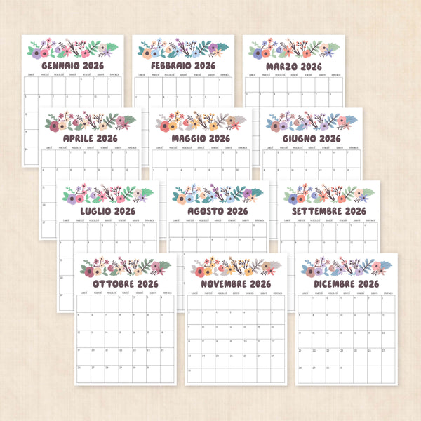Calendario 2026 da stampare