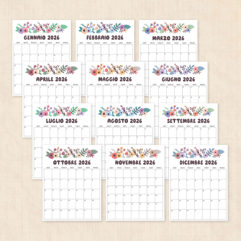 Calendario 2026 da stampare