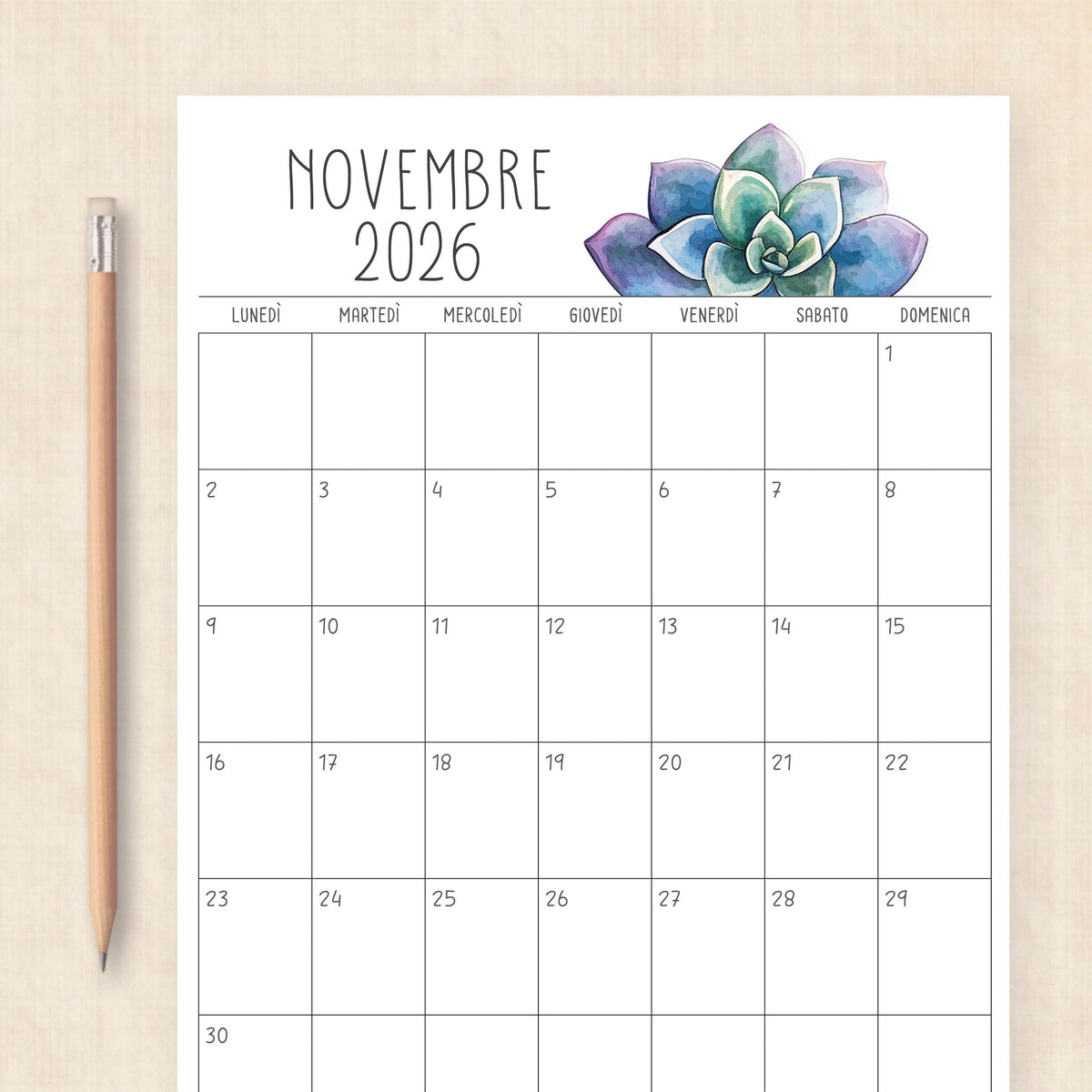 Calendario 2026 da stampare