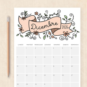 Calendario 2026 da stampare