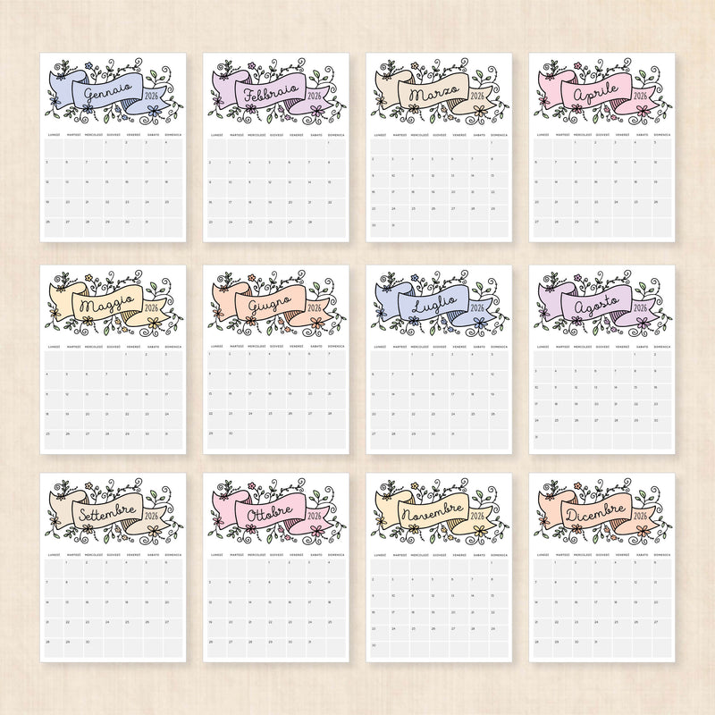 Calendario 2026 da stampare