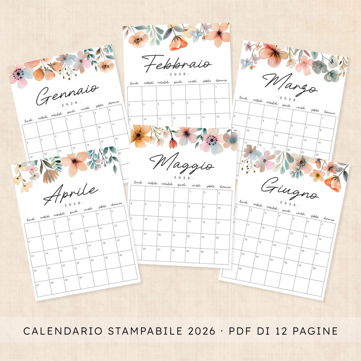 Calendario 2026 da stampare