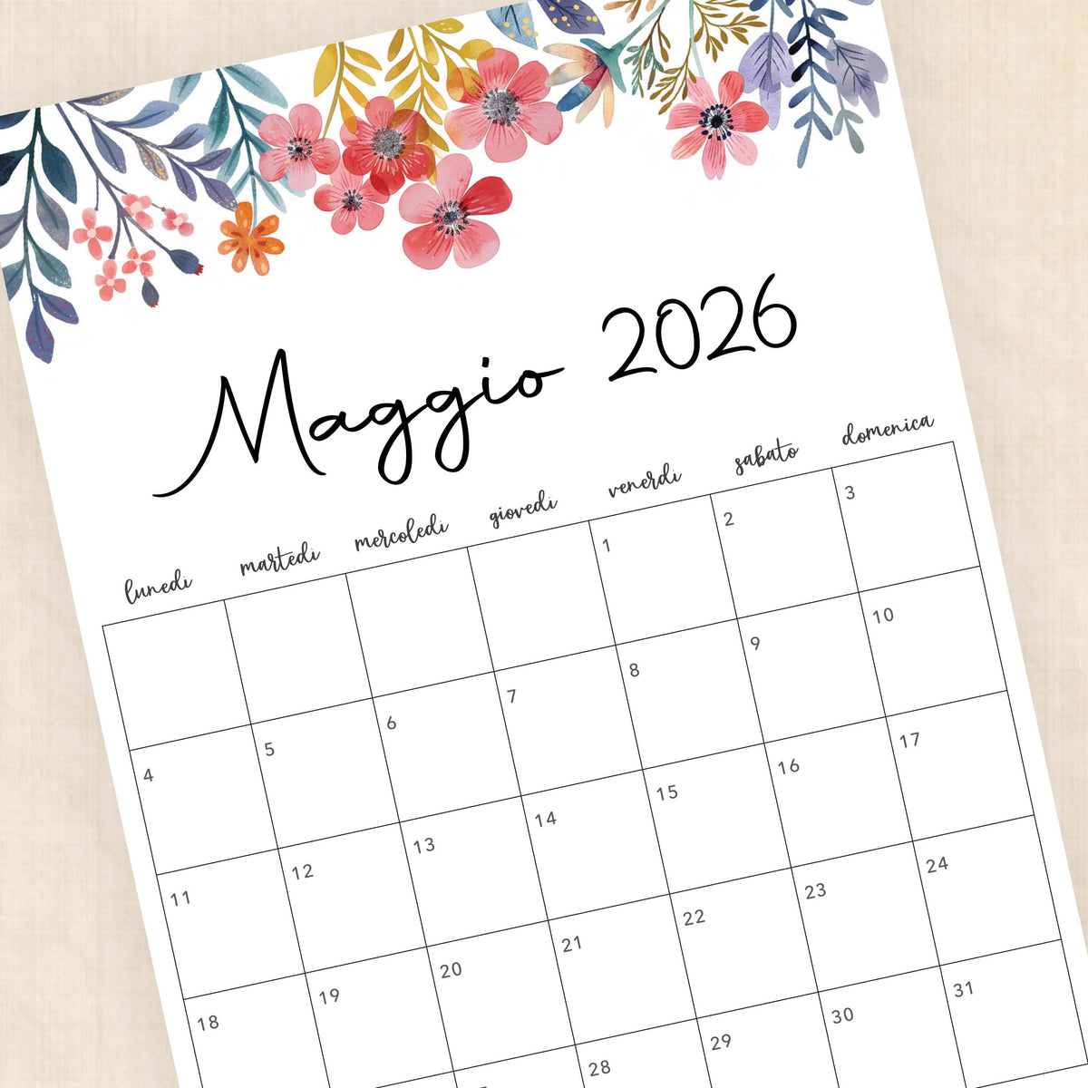 Calendario 2026 da stampare