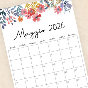 Calendario 2026 da stampare
