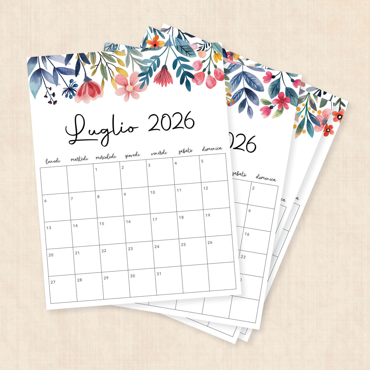 Calendario 2026 da stampare