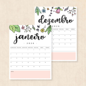 calendário 2026 para imprimir