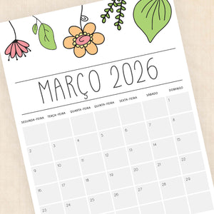 calendário 2026 para imprimir
