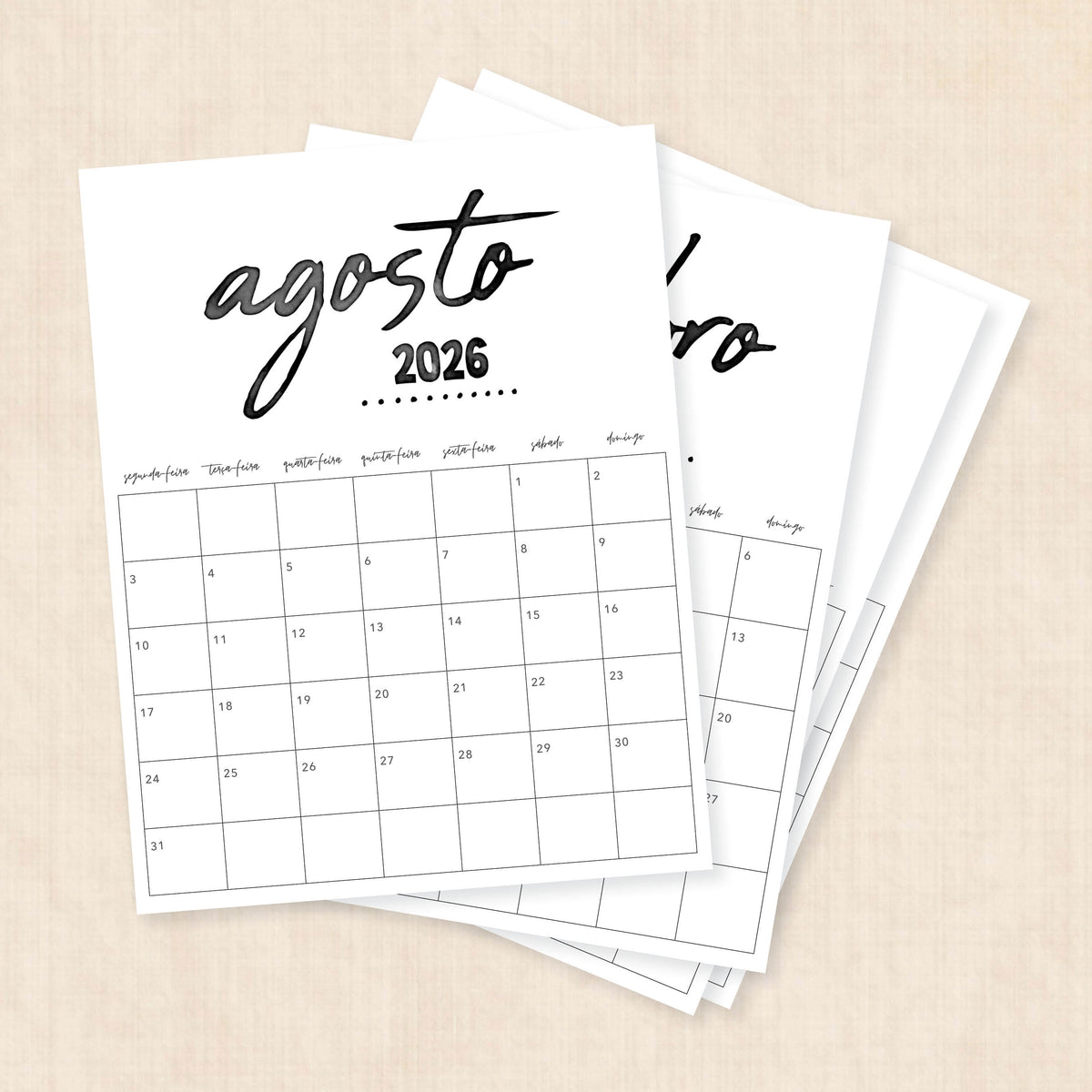calendário 2026 para imprimir