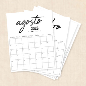 calendário 2026 para imprimir