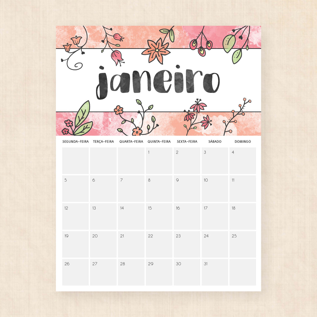 calendário 2026 para imprimir