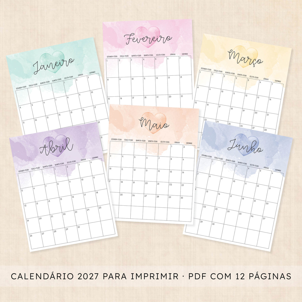 calendário 2026 para imprimir
