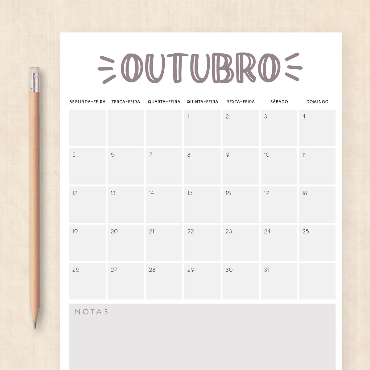 calendário 2026 para imprimir