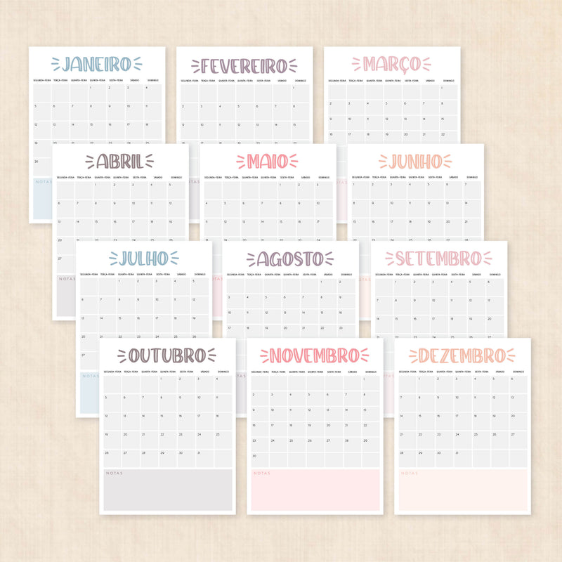 calendário 2026 para imprimir