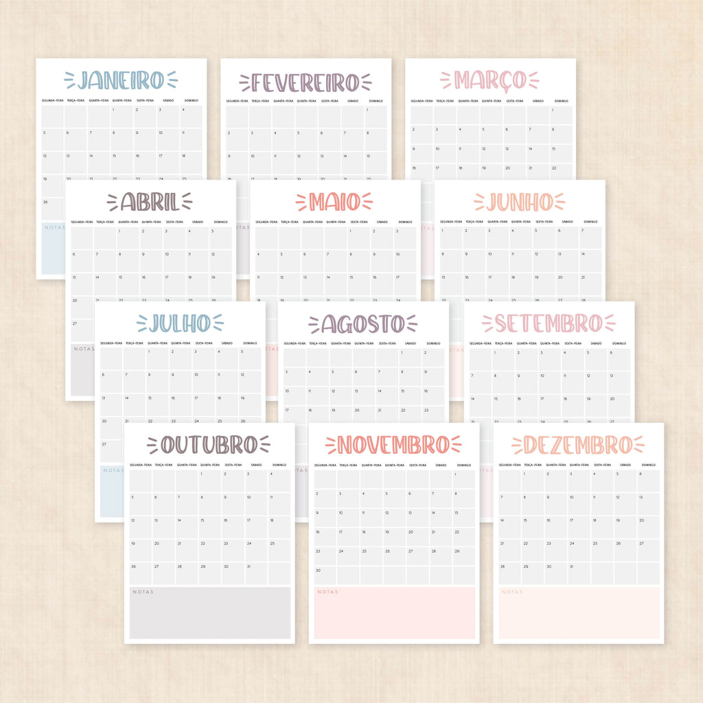 calendário 2026 para imprimir