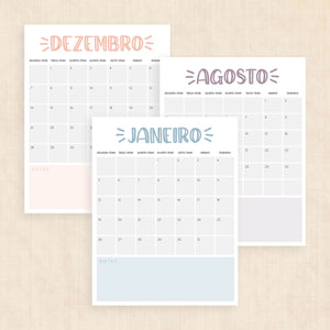 calendário 2026 para imprimir