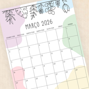 calendário 2026 para imprimir