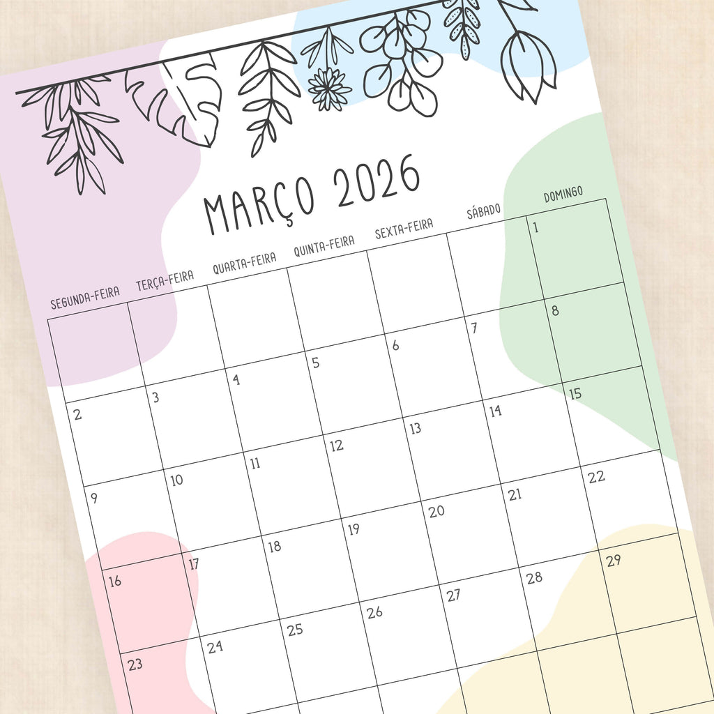 calendário 2026 para imprimir