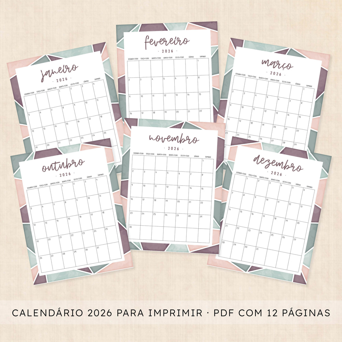 calendário 2026 para imprimir