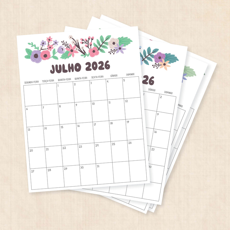 calendário 2026 para imprimir