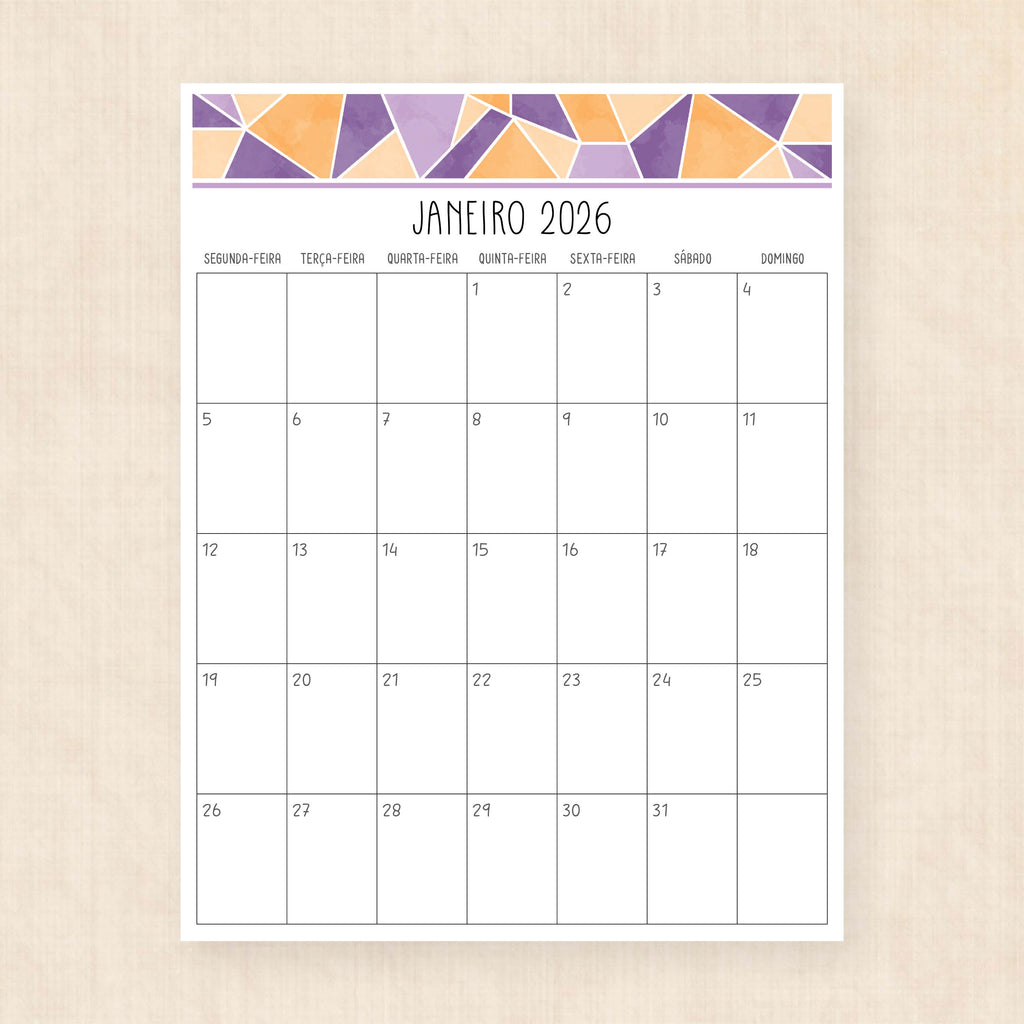 calendário 2026 para imprimir