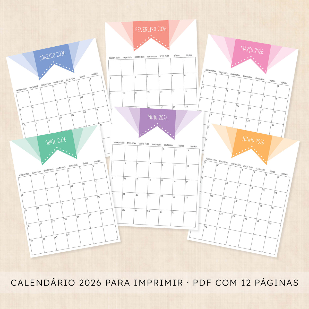 calendário 2026 para imprimir