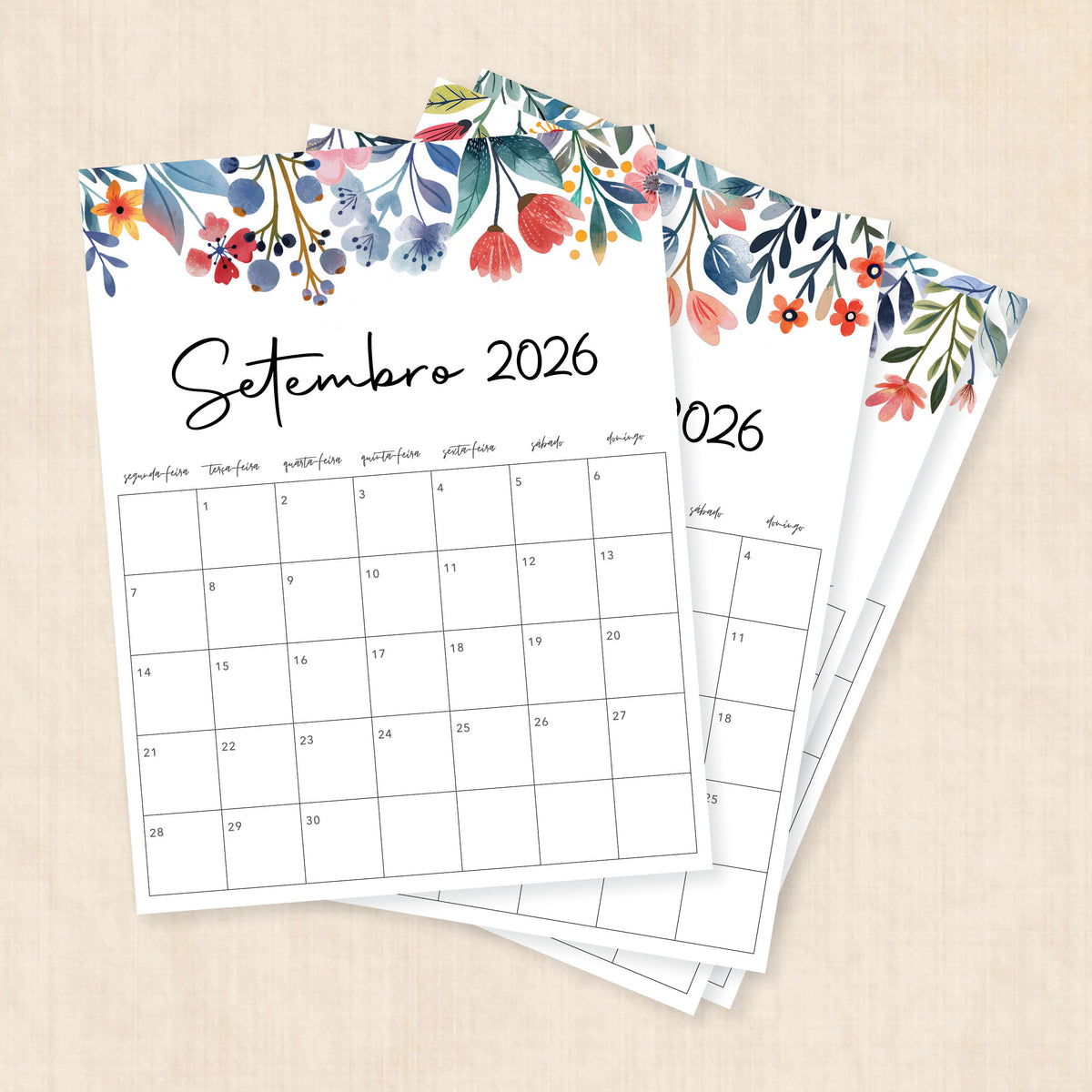calendário 2026 para imprimir