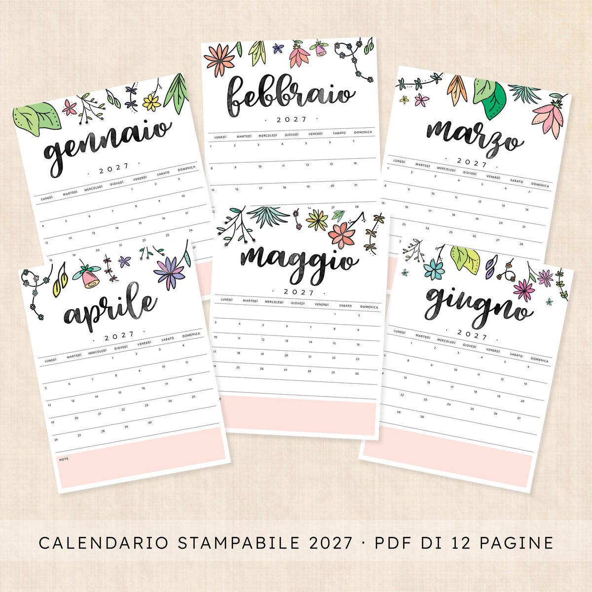 calendario 2027 da stampare