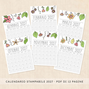 calendario 2027 da stampare